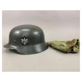 WWII German M35 Double-Decal Helmet & Cover