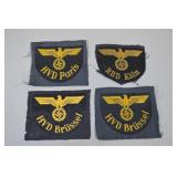 WWII German Railway Occupation Armband Patches