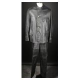 WWII Era German Two-Piece Black Leather Suit
