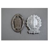 Two 1938 SA Regional Sports Competition Badges
