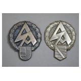 Two 1934 SA Regional Flag Consecration Badges