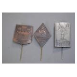 Three Swedish NSAP Political Meeting Stickpins