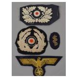 Kriegsmarine and Water Customs Gold Insignia