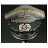 WWII German Army Signals NCO Visor Cap  VIRO