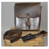 WWII German M35 Map Case, Belt, and Frog Set