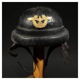 Gilt Motorized Police Leather Crash Helmet