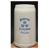 German Stoneware Brewery Beer Stein, J. Lindner
