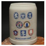 1930s GERZ Munich Brewery Beer Stein 0.5L