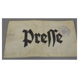 WWII German Presse Armband w/ Wehrkreis IX Stamp