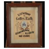 Framed German Mourning Memorial With Photograph