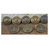 WWII Kriegsmarine Gilded Brass Uniform Buttons, 8