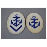 Oval Naval Insignia Patches, Blue Anchor