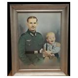 WWII German Heer Portrait Photograph in Frame