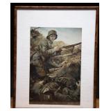 WWI German Soldier Trench Battle Scene Print