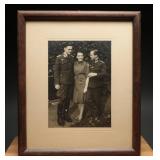 WWII Framed Photo German Heer Soldiers and Woman
