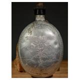 WWII German POW Engraved "Trench Art" Canteen