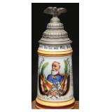 Imp. German Reservist Beer Stein, Kaiser Porcelain