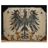Prussian State Railways KPEV Metal Plaque