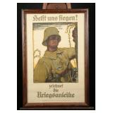 Framed WWI German Propaganda Poster Reproduction