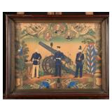 19th Century Framed Military Reservistika Litho