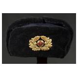 East German NVA Winter Fur Hat With Cockade