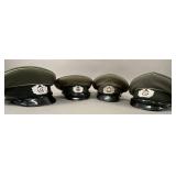 East German NVA Field Gray Visor Cap Group (4)