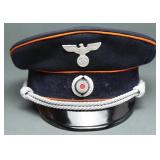 WWII German Reichspost Officer Visor Cap