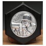 Wehrmacht MG34 Gunner Silver Commemorative Plaque