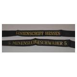 Kriegsmarine Cap Tallies Linienschiff Hessen and
