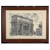 Framed Arco di Settimio Severo Etching Repro