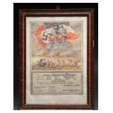 German WWII Service Certificate With Framed Art