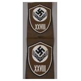NSDAP Gau Badge XXVIII Sleeve Patch Pair