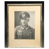 WWII German Army Soldier Framed Photograph