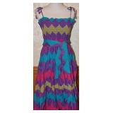 80s L Rothschild San Smocked Cotton Sundress - S/M