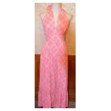 60s70s Raymodes Pink Cotton Halter Maxi Dress