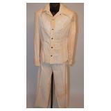 1970s Happy Legs Western Style Lace Pants Set - S