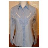 80s Wrangler Womenï¿½s Chambray Western Shirt - S/M