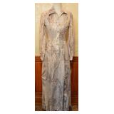 70s Unworn Nancy Greer Metallic Lamï¿½ Maxi Dress