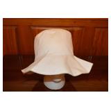 1960s White Cotton Floppy Sun Hat One Size