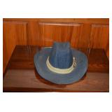 Late 70s Early 80s Denim Cowboy Hat w/Band
