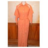 Late 1970s Cotton Gauze Halter Dress 3 Piece Set-S