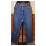 Late 70s Britannia Blue Jeans with Red Piping-S/M