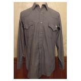 1970s Roebucks Denim Western Work Wear Shirt - M