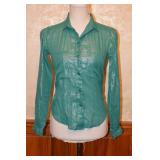 Late 70s Lurex Shimmer Disco Blouse - S