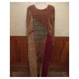 80s 90s Batik Cotton Boho Dress, Made in India, M