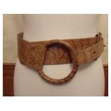 1980s-90s High Fashion Faux Snakeskin Leather Belt