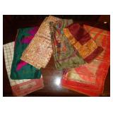Six Designer 80s Vintage Silk Scarves