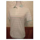 Cheryl Tiegs 80s Cotton Striped Polo Shirt - M
