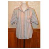 1980s Pastel Stripe Raglan Sleeve Shirt - M