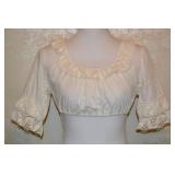 1960s Bohemian Midriff Top with Ruffles, Size S